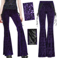 Pantalon évasé velours violet gothique Punk Rave DK-567-VI.