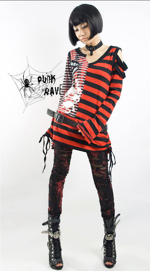 Leggings destroy imprimé crucifix Rouge Leggings destroy imprimé crucifix Rouge