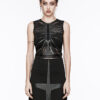 Haut en faux cuir déchiré et clouté
