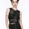 Haut en faux cuir déchiré et clouté