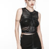 Haut en faux cuir déchiré et clouté