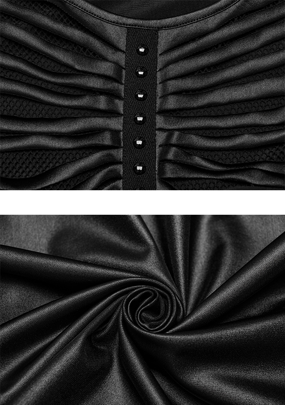 Haut en faux cuir déchiré et clouté