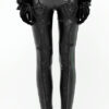 Pantalon en faux cuir à broderies Noir Pantalon en faux cuir à broderies Noir