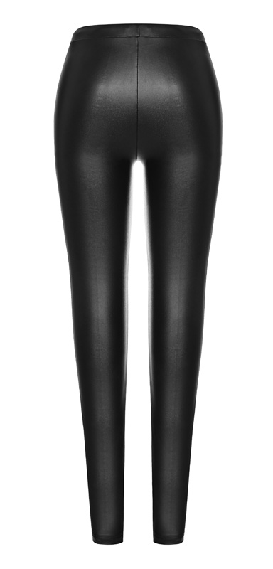 Pantalon en faux cuir à broderies Rouge