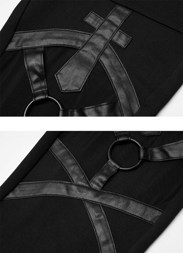 Leggings avec crucifix en faux cuir Leggings avec crucifix en faux cuir