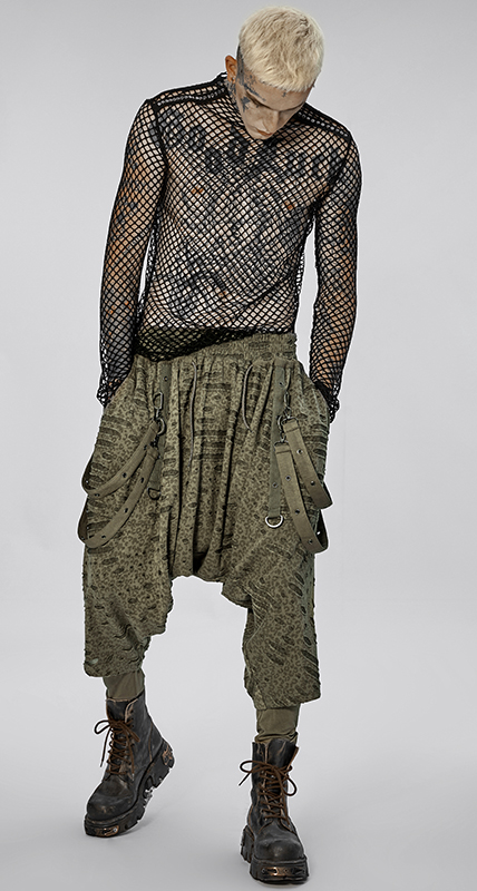 Pantalon sarouel destroy léopard Kaki Pantalon sarouel destroy léopard Kaki