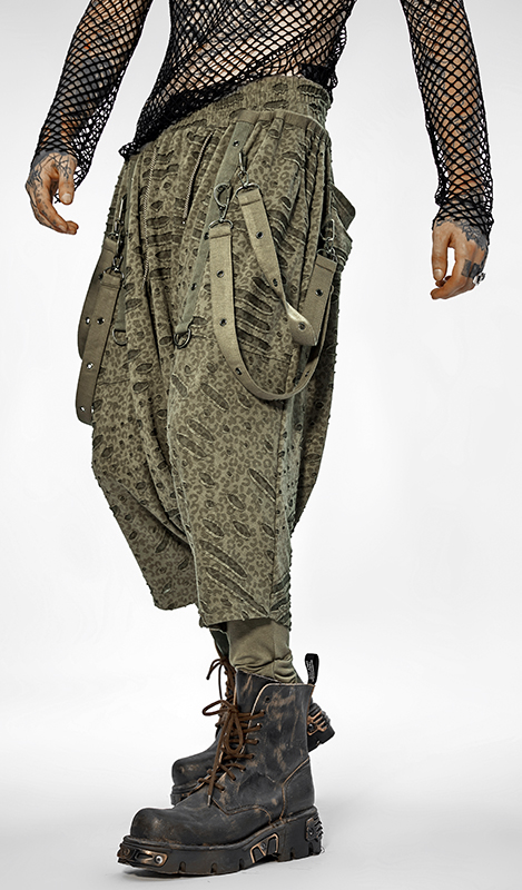 Pantalon sarouel destroy léopard Kaki Pantalon sarouel destroy léopard Kaki