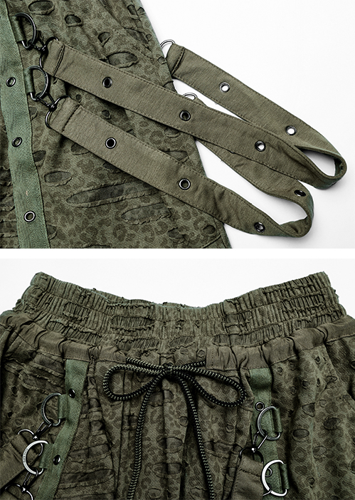 Pantalon sarouel destroy léopard Kaki Pantalon sarouel destroy léopard Kaki