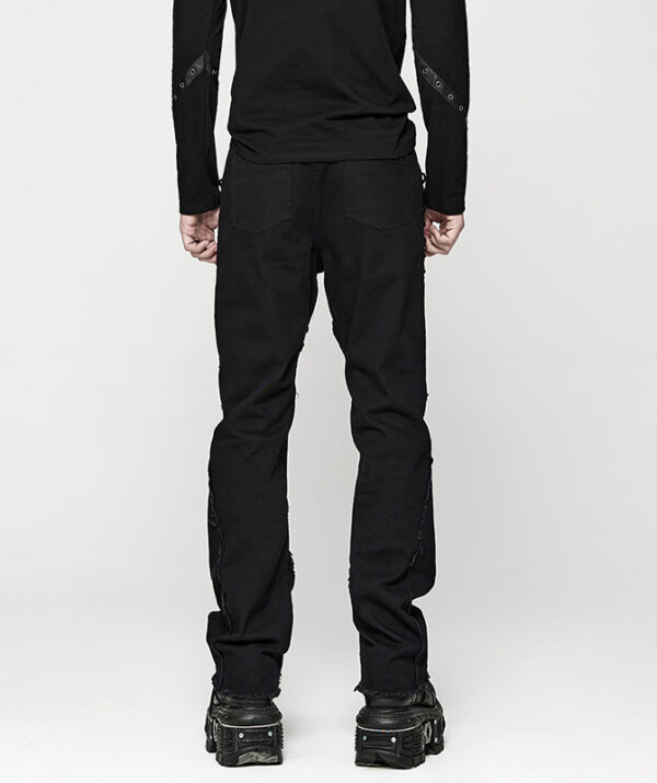 Jeans à laçages et dentelle toile d’araignée