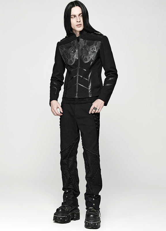 Jeans à laçages et dentelle toile d’araignée