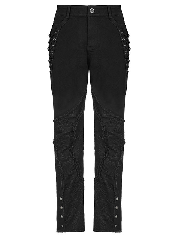 Jeans à laçages et dentelle toile d’araignée