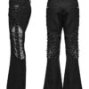 Pantalon flare avec résille et clous