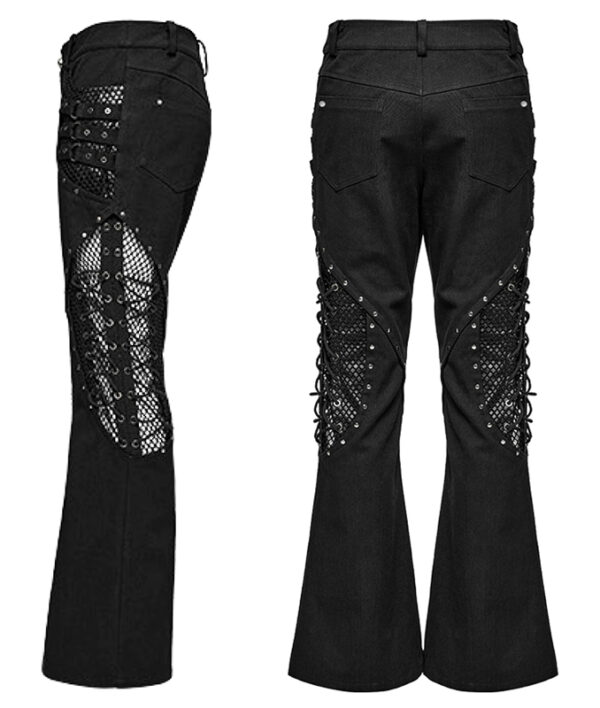 Pantalon flare avec résille et clous
