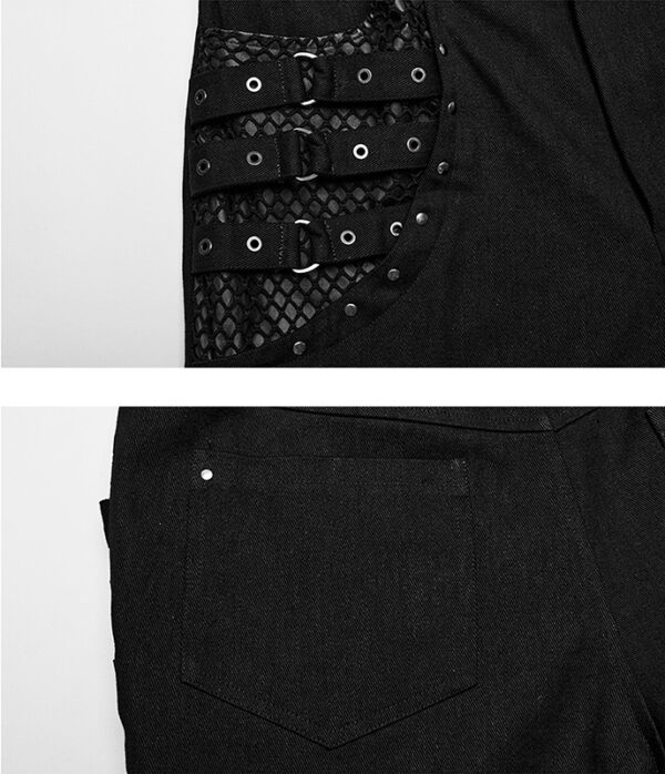 Pantalon flare avec résille et clous