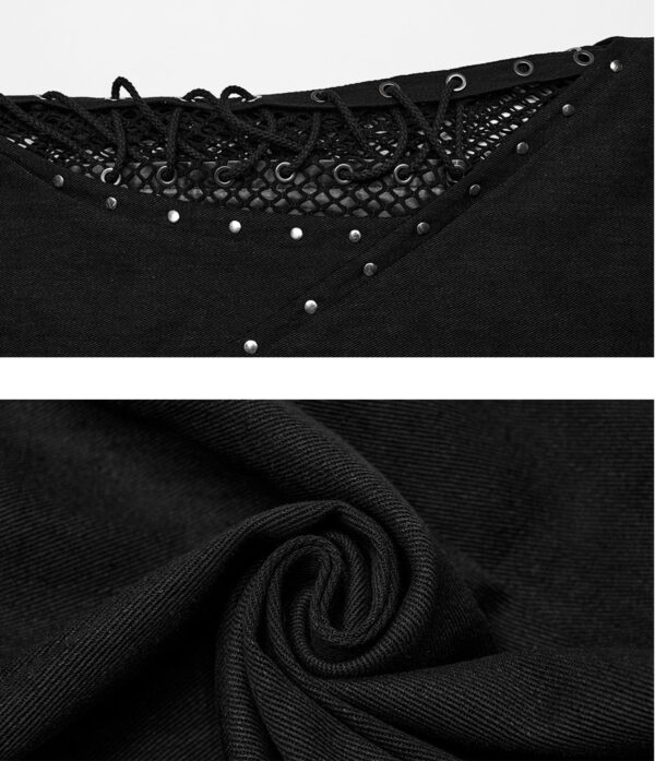 Pantalon flare avec résille et clous