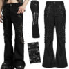 Pantalon flare avec résille et clous