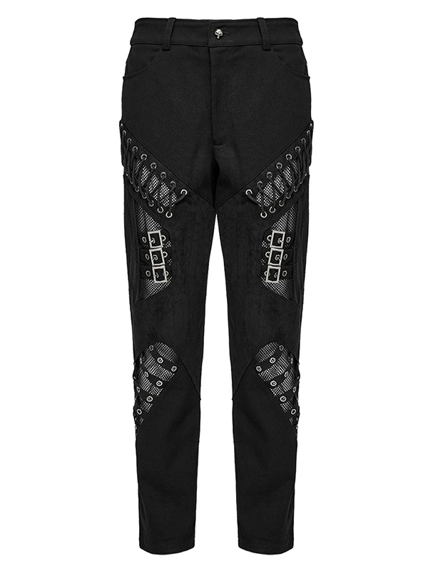 Pantalon lacé à résille et sangles