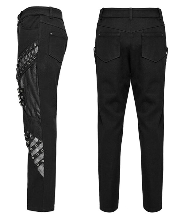 Pantalon lacé à résille et sangles