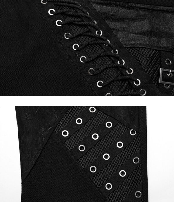 Pantalon lacé à résille et sangles