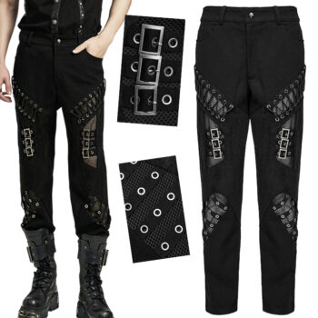 Pantalon lacé à résille et sangles Pantalon lacé à résille et sangles