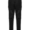 Pantalon à lacages et genouillères en cuir vegan Noir