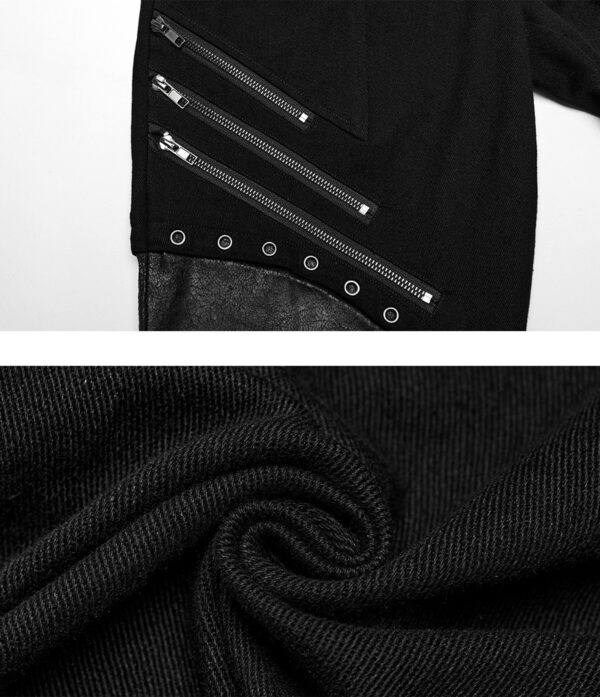 Pantalon à lacages et genouillères en cuir vegan Noir