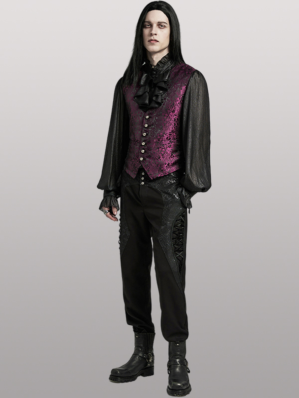 Pantalon à jacquard brillant et laçages