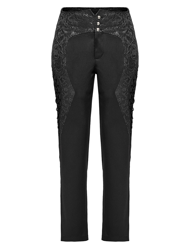 Pantalon à jacquard brillant et laçages