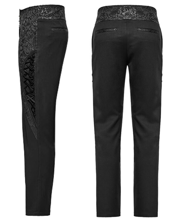 Pantalon à jacquard brillant et laçages