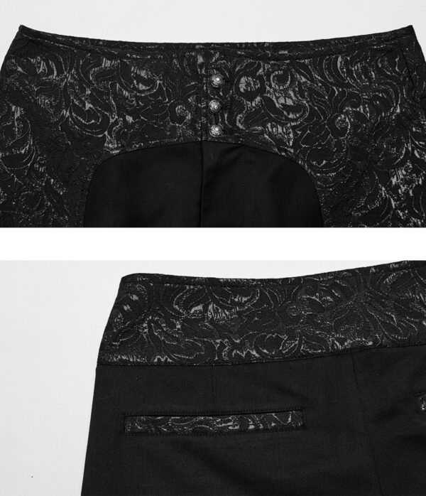 Pantalon à jacquard brillant et laçages