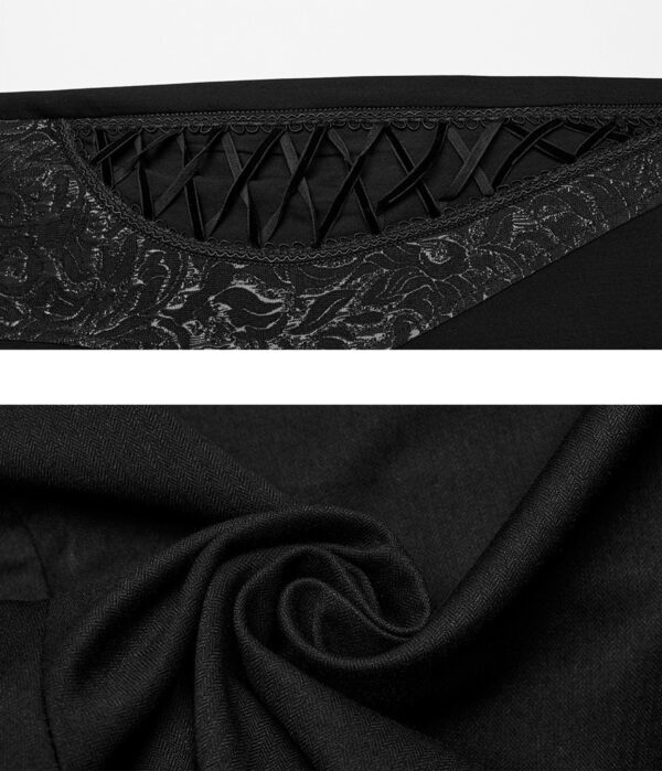 Pantalon à jacquard brillant et laçages