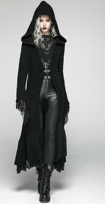 Cardigan long avec capuche et dentelle Cardigan long avec capuche et dentelle