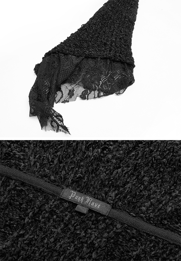 Cardigan long avec capuche et dentelle Cardigan long avec capuche et dentelle