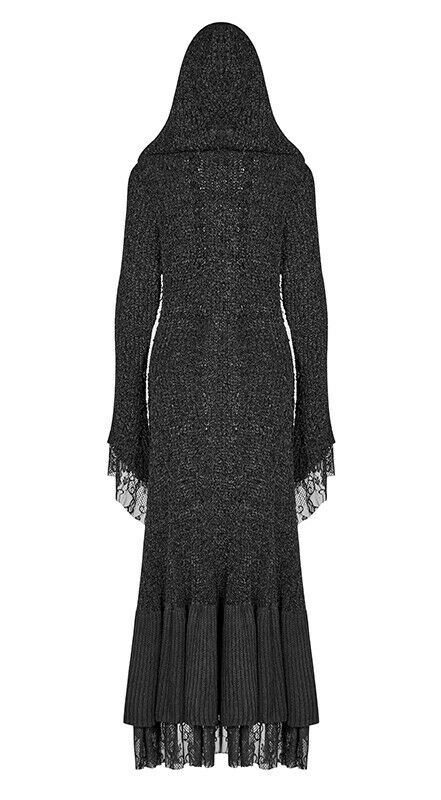 Cardigan long avec capuche et dentelle Cardigan long avec capuche et dentelle