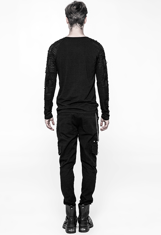 Haut déchiré à spike et anneaux