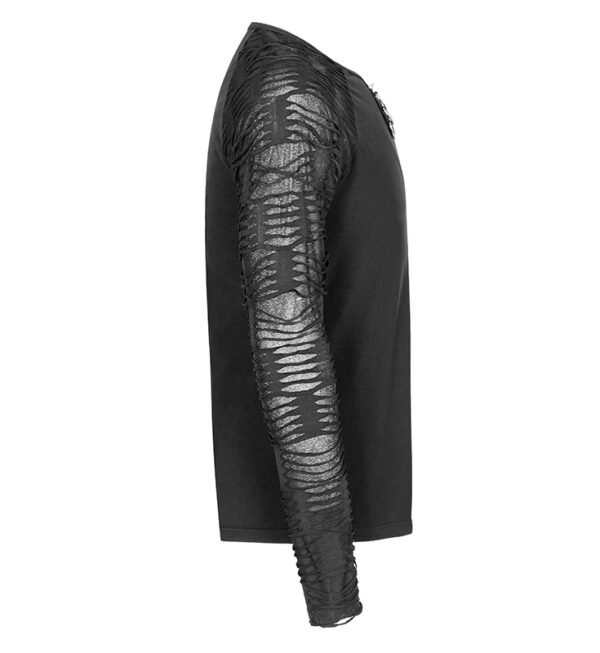 Haut déchiré à spike et anneaux