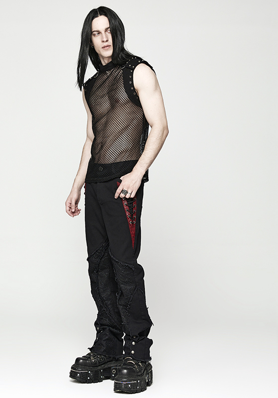 Débardeur en résille et jeans clouté Débardeur en résille et jeans clouté