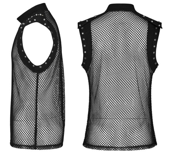 Débardeur en résille et jeans clouté Débardeur en résille et jeans clouté