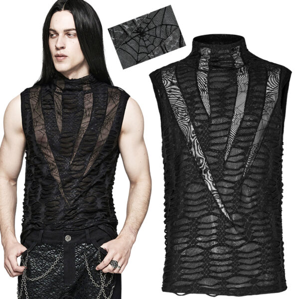 Débardeur déchiré serpent et toile d’araignée