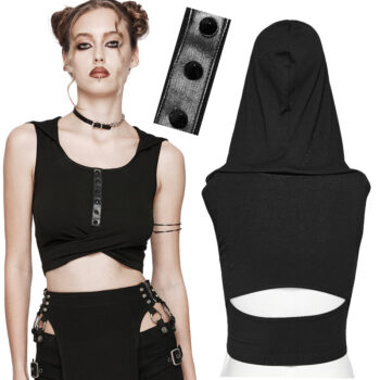 Crop top dos nu à capuche