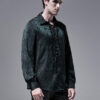 Chemise jacquard dentelle et serpent Verte