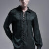 Chemise jacquard dentelle et serpent Verte
