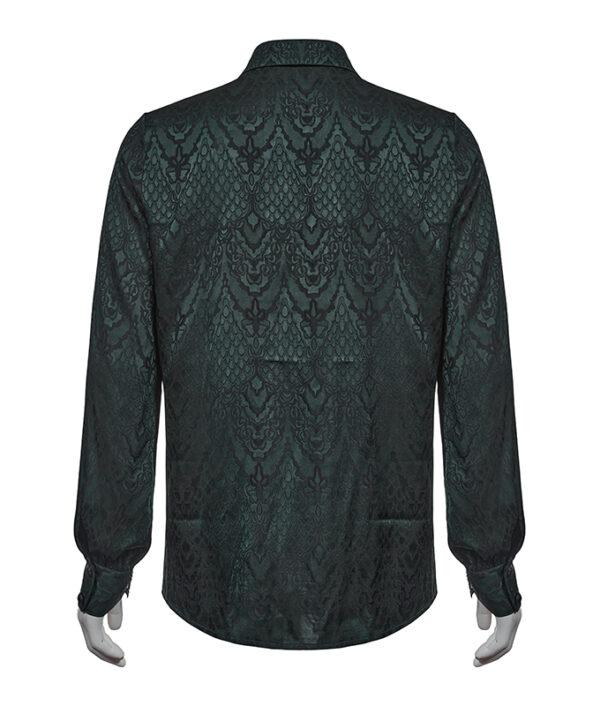 Chemise jacquard dentelle et serpent Verte