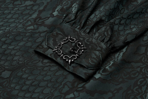 Chemise jacquard dentelle et serpent Verte