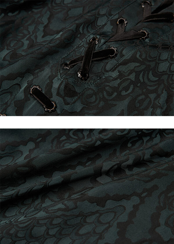 Chemise jacquard dentelle et serpent Verte