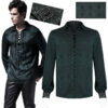 Chemise jacquard dentelle et serpent Verte