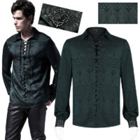Chemise jacquard dentelle serpent gothique verte Punk Rave WY-1279-GR.