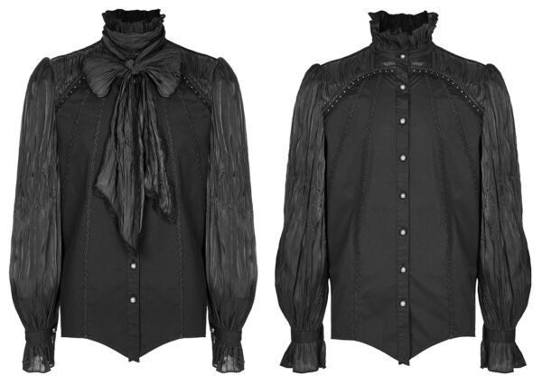 Chemise à collerette et lavallière