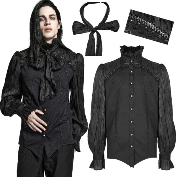 Chemise à collerette et lavallière