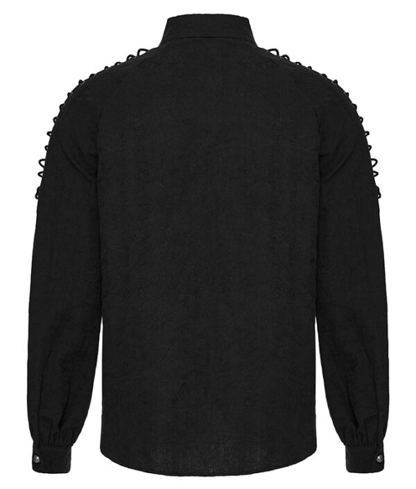 Chemise motifs brodés à laçages Noire Chemise motifs brodés à laçages Noire